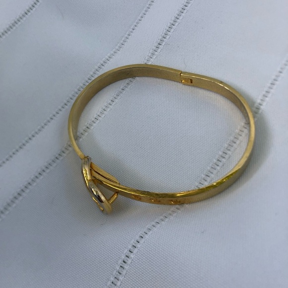 Vtg Goldtone Belt Buckle Bangle - Picture 7 of 11